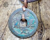 ONLY ONE Ancient Chinese Coin age About 1000 Years Pendant Necklace Copper is Forged Cotton Cord Silver Sun Style Jewelry Handmade