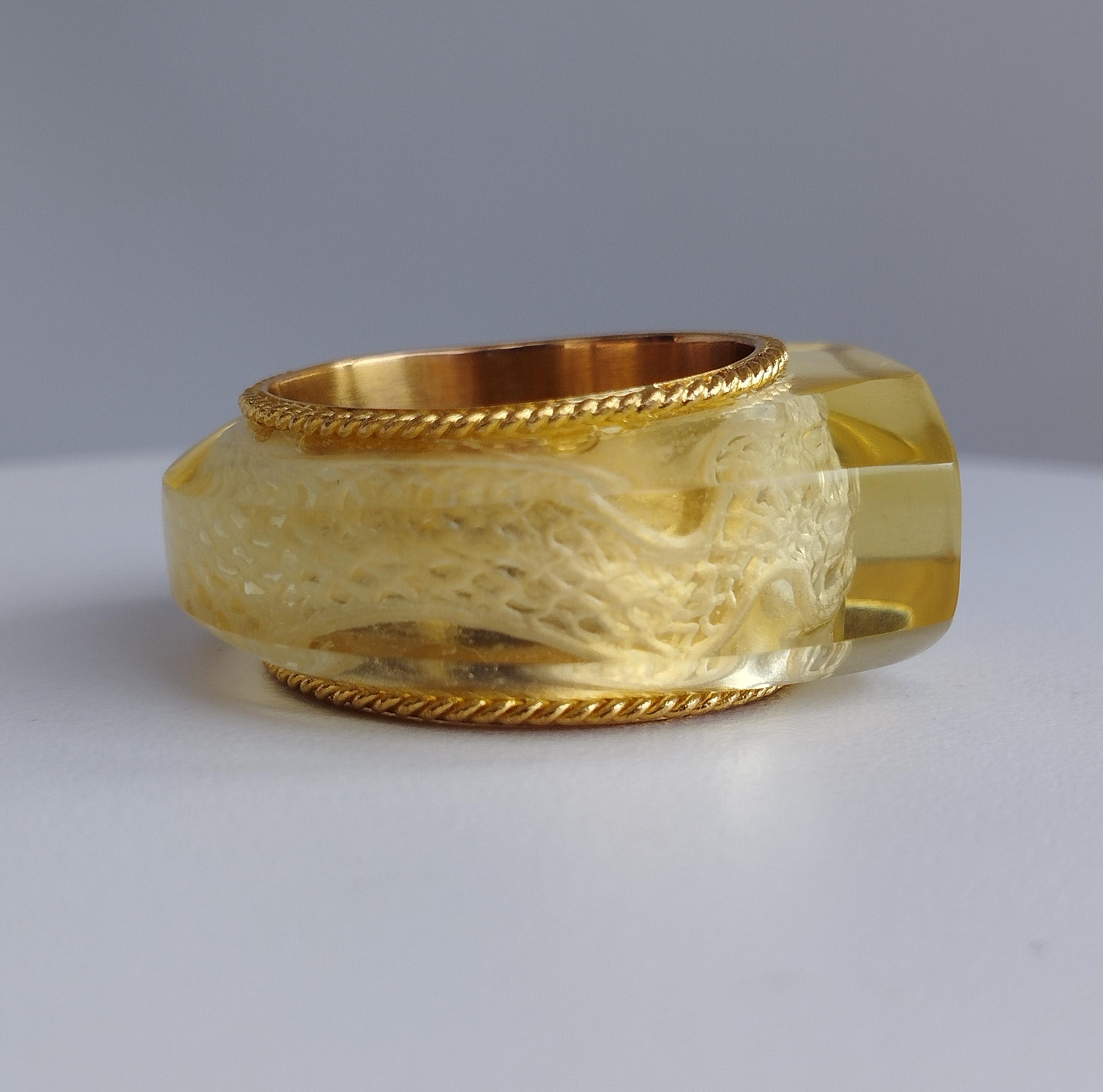 Emperor Caligula Unique Ring Yellow Gold 18K Yellow Citrine Stone ...