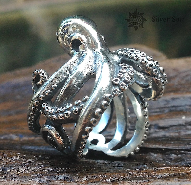 Sterling Silber Oktopus Ring Schmuck Design beinhaltet Etsy