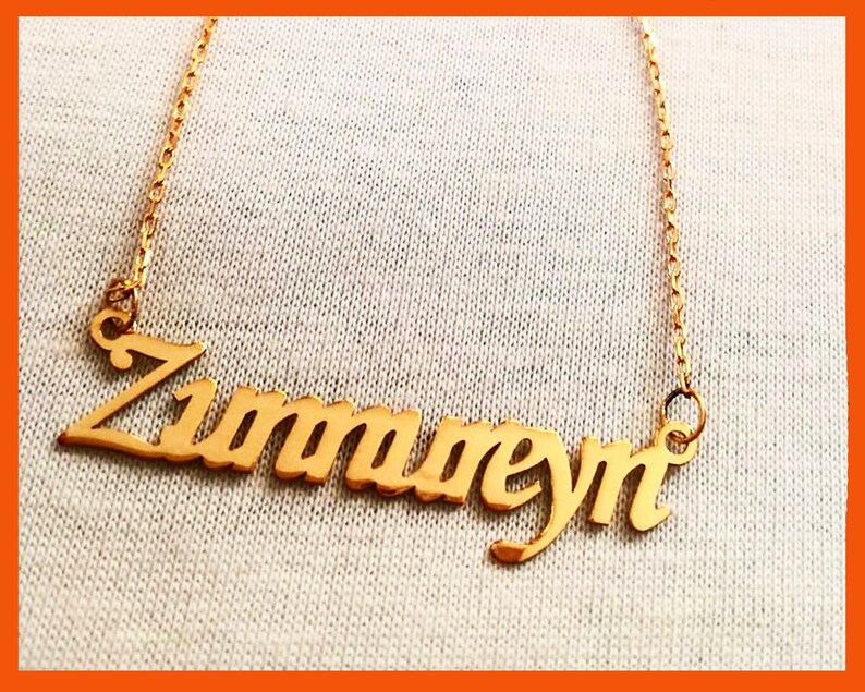 Custom name necklace for women anniversary gift name jewellery brass necklace font necklace rose gold plated name pendant necklace