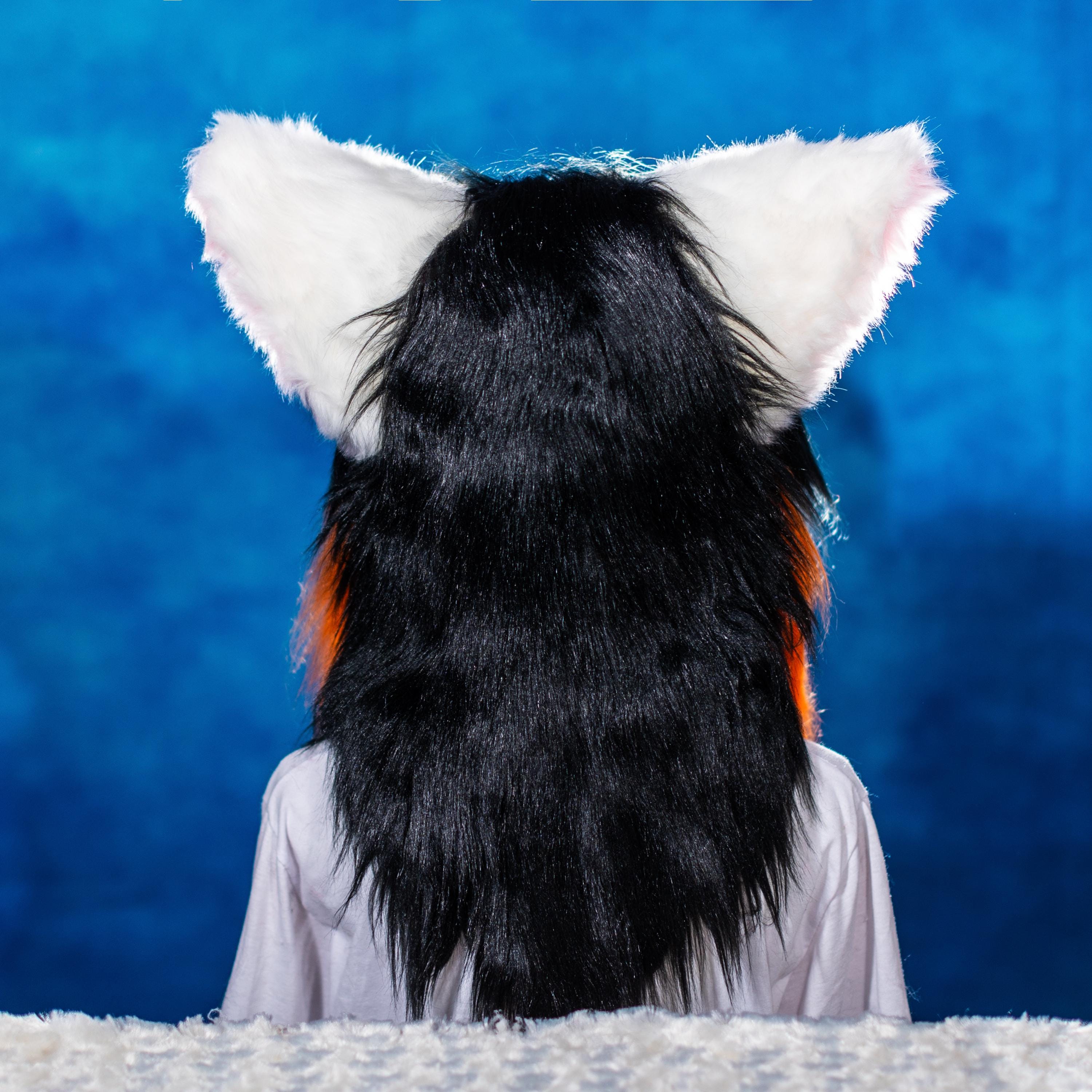 オレンジと黒の着ぐるみケモノコスプレマスク | フルカバーの オレンジと黒の着ぐるみケモノコスプレマスク | フルカバーの