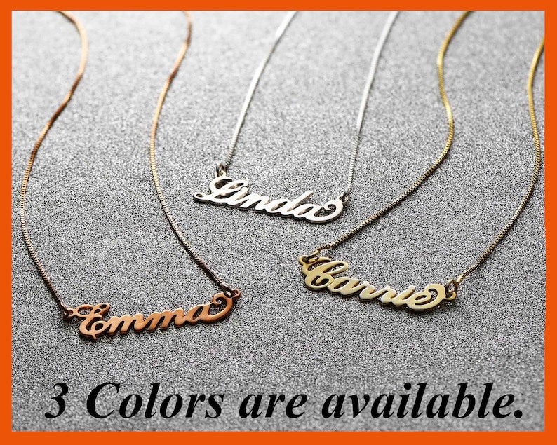 Custom name necklace for women anniversary gift name jewellery brass necklace font necklace rose gold plated name pendant necklace
