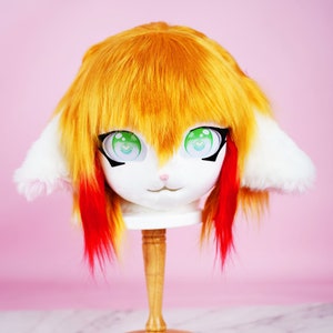 Cat Furry Fursuit Head , Kig Furrysuit Mask,  , Budget Friendly Mask, fursuit mask for girls,halloween gift, kemono, kigurumi, toony