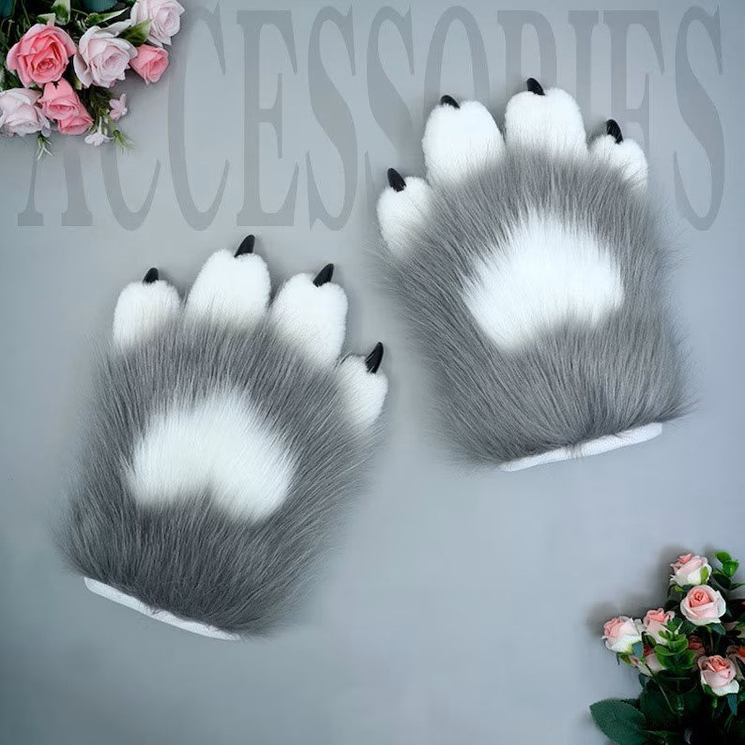 Gray Cat Paws, Pink Pad Paws, Furry Paws, Cosplay Gloves, Cat Paws, Dog Paws, Wolf Paws, Tiger