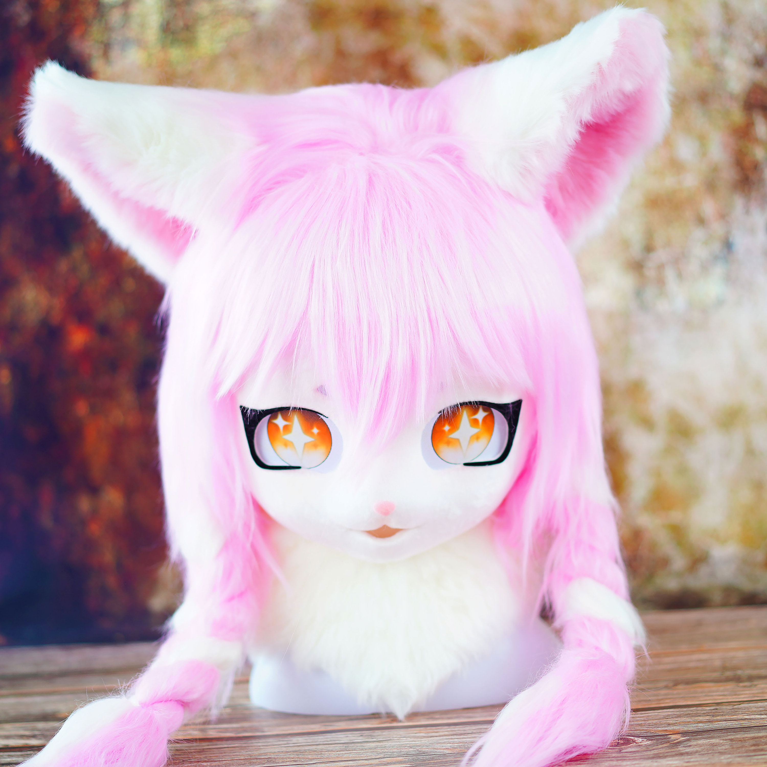 Light Pink Cat Mask in White - Versatile Costume Accessory