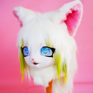 Kig Head Fursuit Furry Head , Personalizable Handmade Cosplay Carnival Costume Mask,Cat Mask ,King Cat Mask ,Furry Cosplay Mask Head