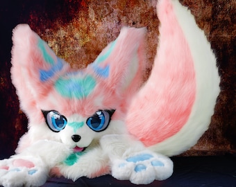 Baby Pink Fursuit Head,kemono Fursuit Mask,fursona,custom
