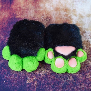 Interaktive Fursuit Paws mit eingebauten Quietschern-Pfoten, Cosplay Krallen, Rollenspiel Handschuhe, Anthropomorphes Rollenspiel Zubehör