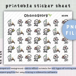 Geburtstag Aufkleber | Feier-Planer-Icons | Digitaler Download