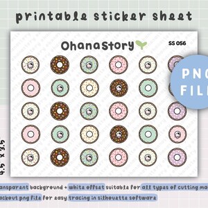 Donut Aufkleber | Leckereien Planer Icons | Digitaler Download