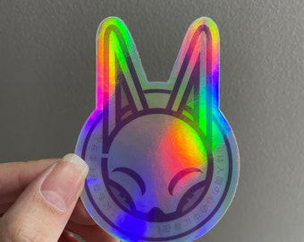 theFAUNAS Fox Logo/Japanese Kanji Holographic Vinyl Sticker
