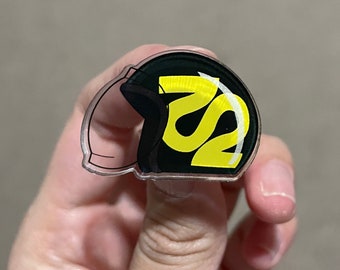 Bubble Shield Open Face Helmet 22 1.25" x 1.25" Acrylic Pin