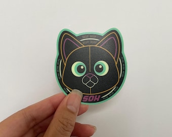 Glow in the Dark SOX Robot Cat Vinyl Matte Sticker