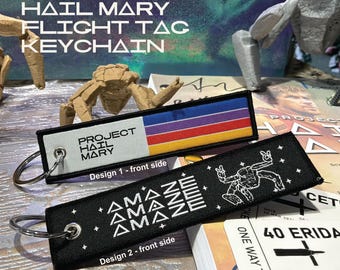 Project Hail Mary PHM Broderad Flygtagg Nyckelring