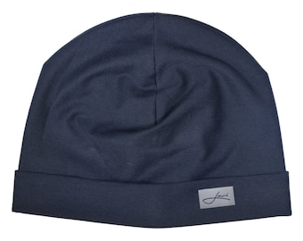 Winter beanie blue Made in Germany - Finest cotton beanie - Unisex - Lightweight & comfortable - Perfect fit | Lou-i beanie hat