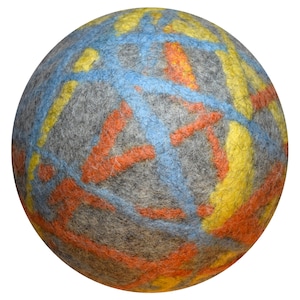 Vilten bal kleurrijk Made in Germany 100% wol plasticvrij Zachte speelbal voor binnen Stoffen bal kinderen Indoor bal cadeau afbeelding 1