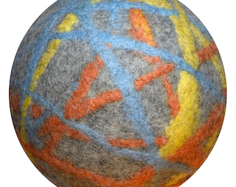 Boule de feutre colorée Made in Germany - 100% laine - sans plastique - Balle de jeu douce pour l’intérieur - Balle en tissu enfants - Cadeau balle intérieure