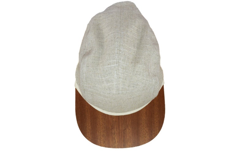 Lou-i Cap beige with unique wooden brim Made in Germany Lightweight & comfortable One size fits all Snapback hat image 3