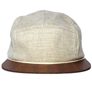 Lou-i Cap beige with unique wooden brim Made in Germany Lightweight & comfortable One size fits all Snapback hat image 1