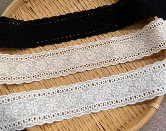 White Cotton Lace Trim: Scalloped Edge Sewing & Crafting, 1 3/4" wide priced by the yard