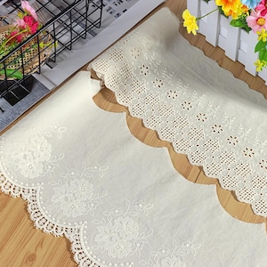 Scalloped Edge Broderie Anglaise Cotton Lace Trim: Sewing & Crafting