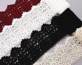 Cotton Venice Lace Trim: 3 1/2" Wide Scalloped Victorian Edging, priced by the yard