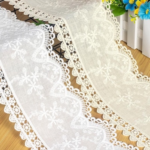 Scalloped Cotton Lace Trim: White Broderie Anglaise for Sewing & Crafts