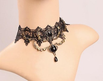 Black Lace Choker: Gothic Victorian Necklace