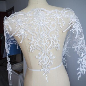Bridal lace trim with sequins, white bridal lace trim for wedding dress, white lace trim, bridal lace for dress, alencon lace trim