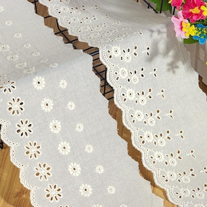 Scalloped Cotton Lace Trim: White Broderie Anglaise for Sewing & Crafts