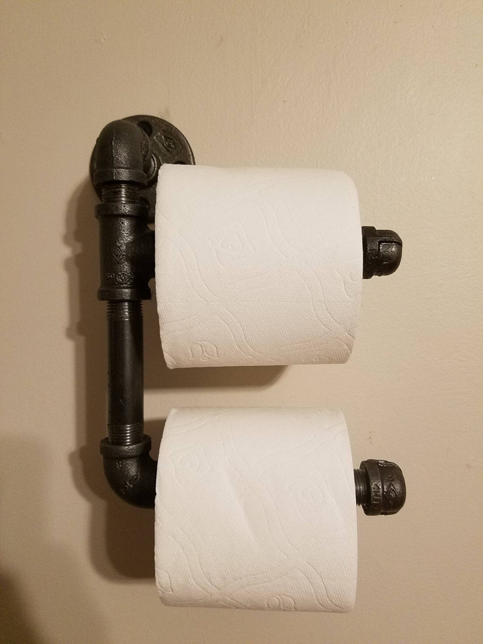 Toilet Paper Holder Black Pipe Industrial Etsy