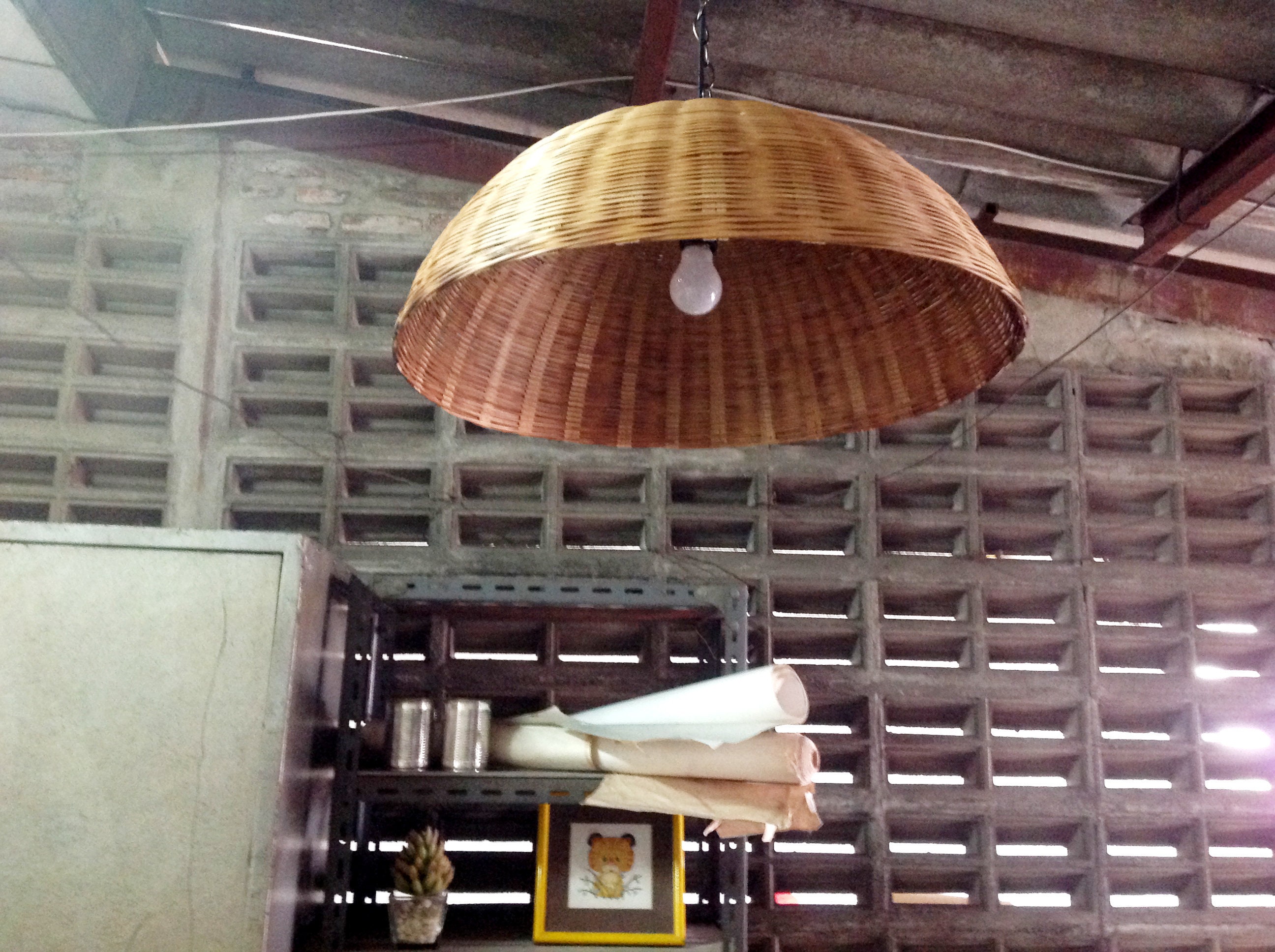 Bamboo Pendant Light Fixture Farmhouse Lighting Nursery Etsy