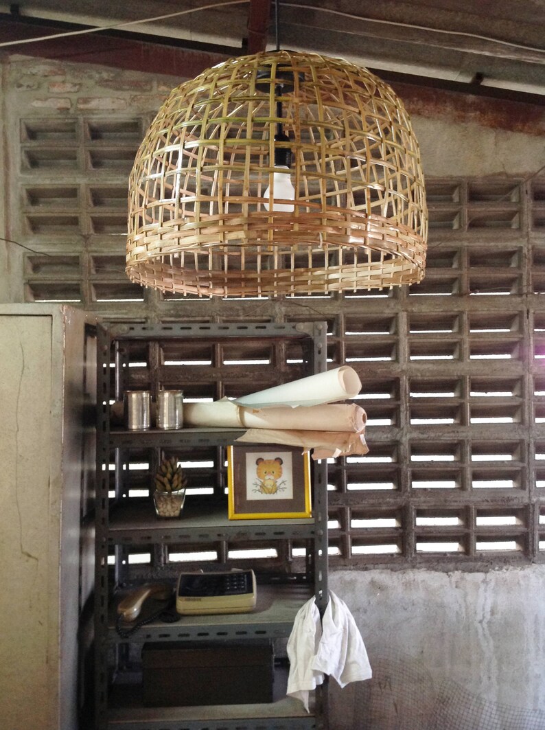 Large Dining Room Pendant Lighting Bamboo Basket Wicker Light