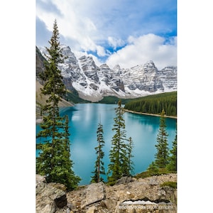 Moraine Lake Vertical | Banff National Park | Alberta Canada | Canadian Rockies | Mountain Photography Prints | Lake Louise | Rocky Mountain