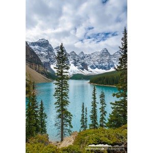 Moraine Lake Vertical - Banff National Park | Alberta Canada | Canadian Rockies | Mountain Photography Prints | Lake Louise | Rocky Mountain