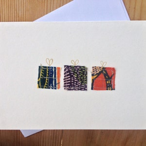 Homemade Christmas cards unique designs, African print fabric. Christmas Tree Design. Handmade. image 4