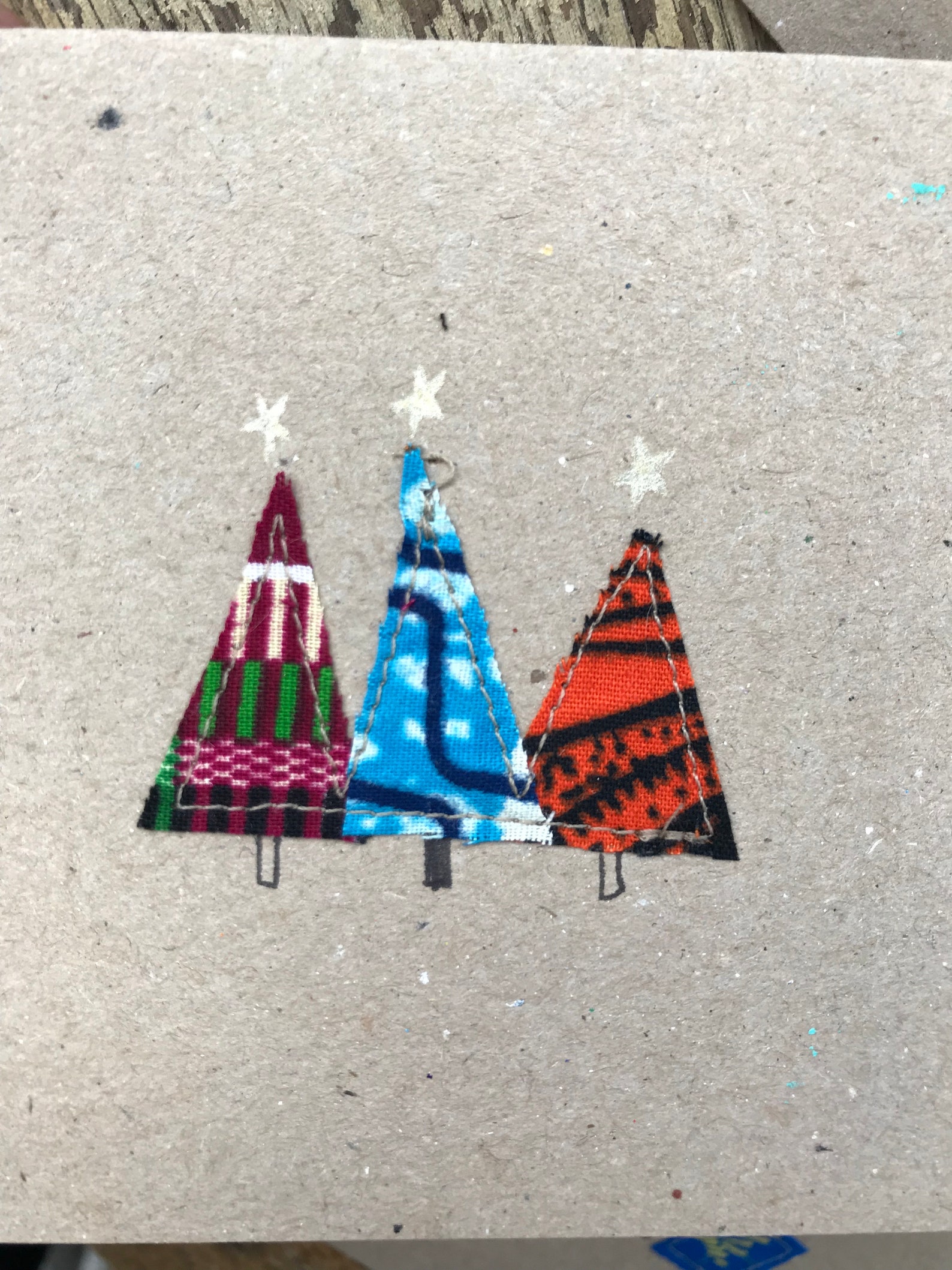 Homemade Christmas card standard size individual or pack of | Etsy