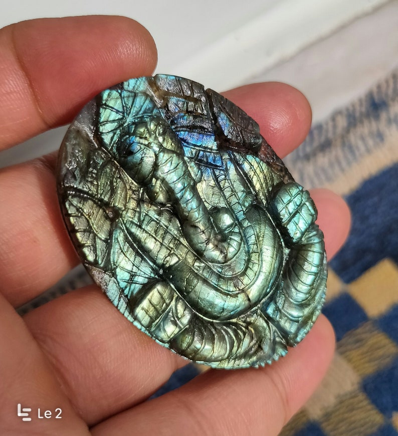 Labradorite Ganesha Carving Cabochon