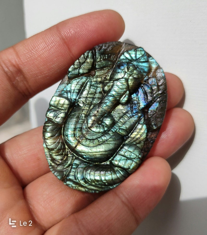 Labradorite Ganesha Carving Cabochon