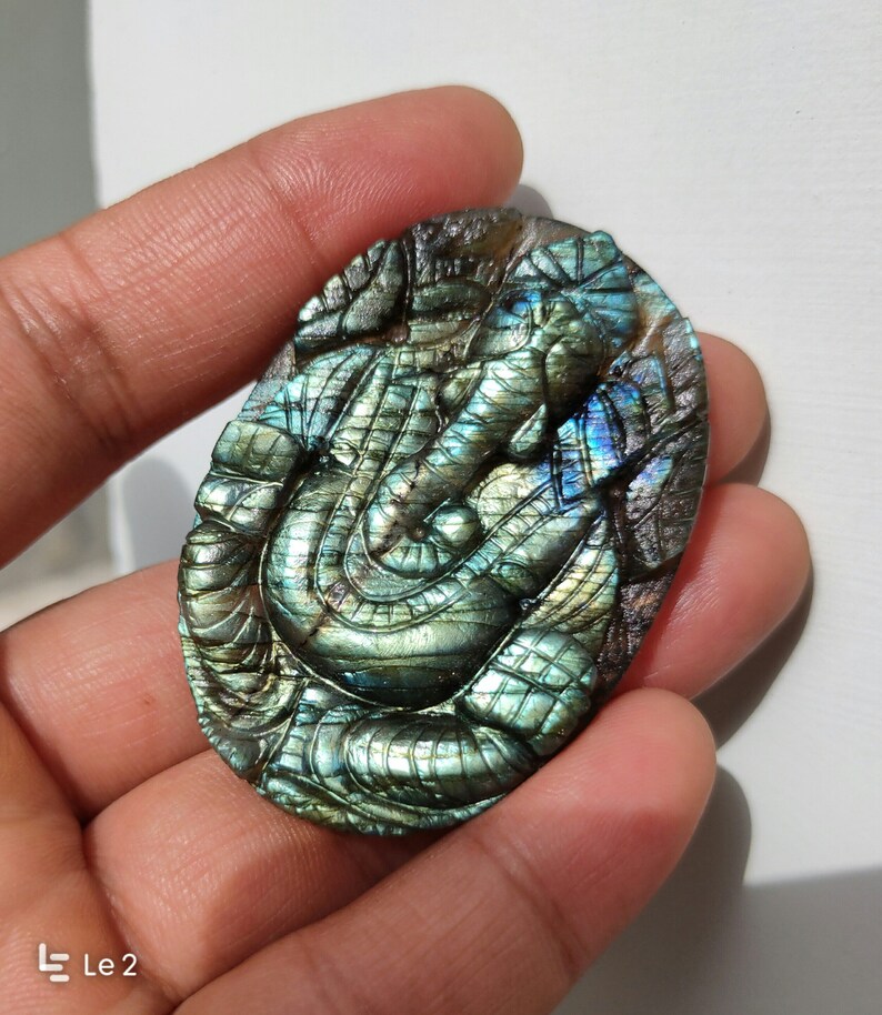 Labradorite Ganesha Carving Cabochon