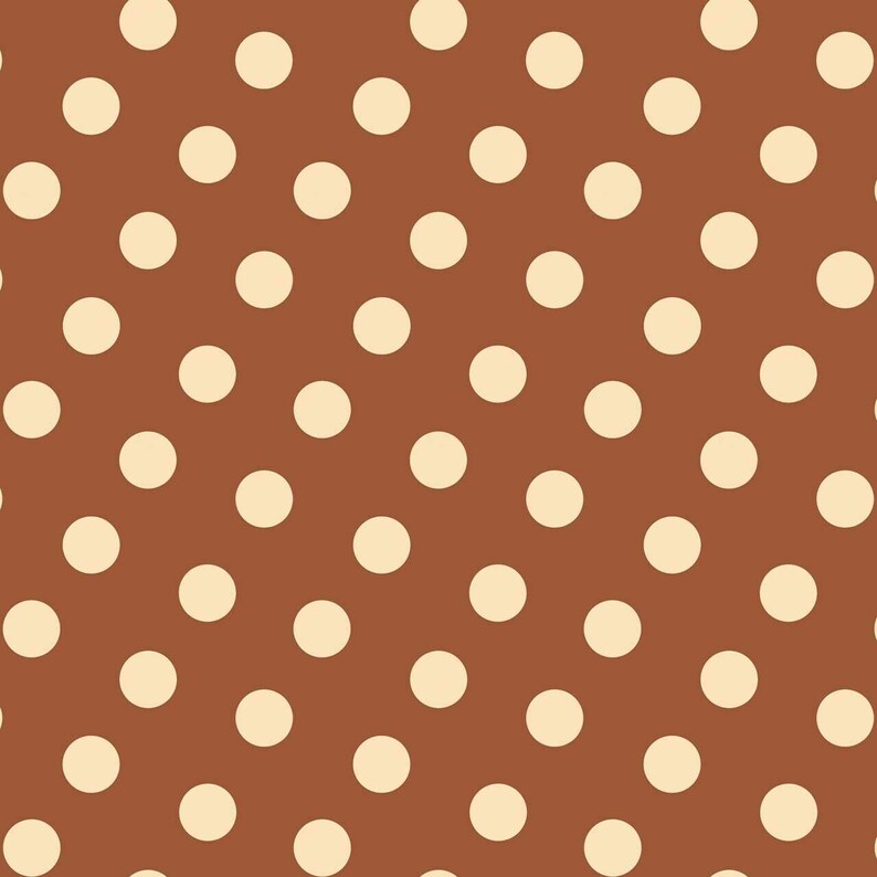 Custom Prints on 17+ Options Silk Fabric Outdoor Fabric Quilt Cotton Fabric Linen Fabric Large Polka Dot Dotly in Cinnamon
