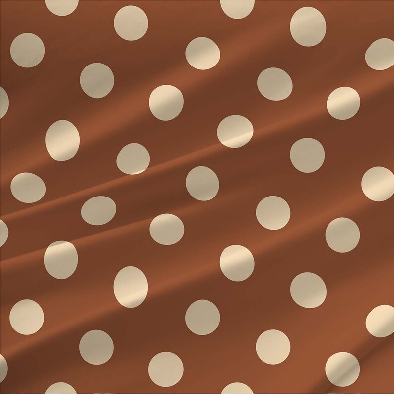 Custom Prints on 17+ Options Silk Fabric Outdoor Fabric Quilt Cotton Fabric Linen Fabric Large Polka Dot Dotly in Cinnamon