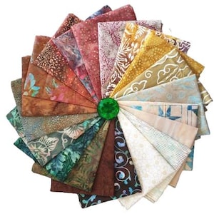 Batik Metric Fat Quarters x 20 Stück Baumwolle Quilten Handwerk Stoff - Earth