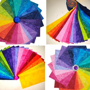 Batik Jelly Rolls, Charms, Layer Cakes FQ Packs Baumwolle Quilten Vorschnitte - Regenbogen Marbles