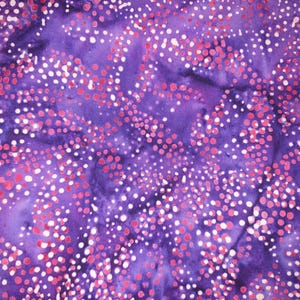 Hand Dyed Batik By The Half Metre  / Fat Quarter 100% Cotton Quilting Fabric Purple Fireworks