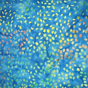 Batik 100% Cotton Quilting Fabric Blue Falling Petals