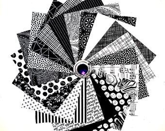 Black & White Luxury Quilting Cotton 5" Charm Squares
