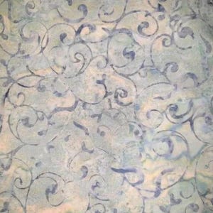 Handgefärbte Batik Meterware oder Long / Fat Quarter 100% Baumwolle Quilt Stoff Blaue Salbei Schriftrollen