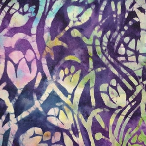 Hand Dyed Batik By The Half Metre  / Fat Quarter 100% Cotton Quilting Fabric Purple Nouveau