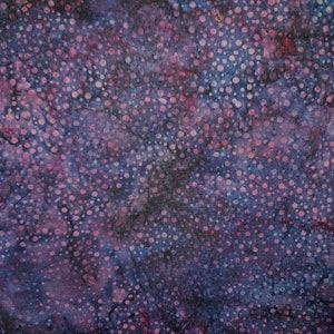 Hand Dyed Batik By The Half Metre  / Fat Quarter 100% Cotton Quilting Fabric Deep Purple Sky